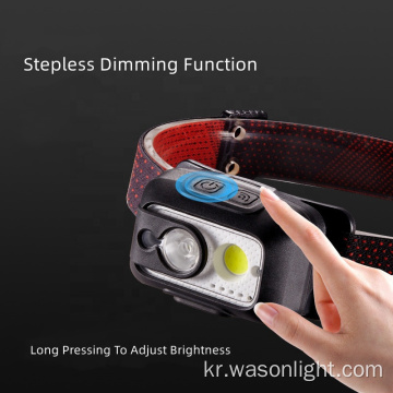 Wason Professional 통합 Dimmable XPG-2 Bright Head Light Sport Camping 하이킹 작업 코브 헤드 램프 충전 가능